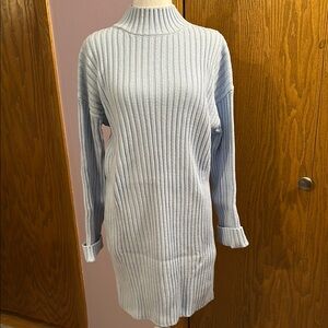 BP size medium Light Blue Ribbed Knit Sweater Dress